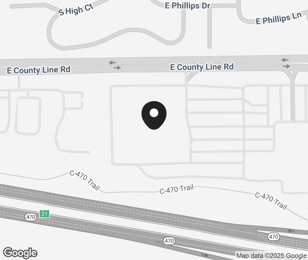 Google Map of 1950 E County Line Rd, Highlands Ranch CO 80126-2437