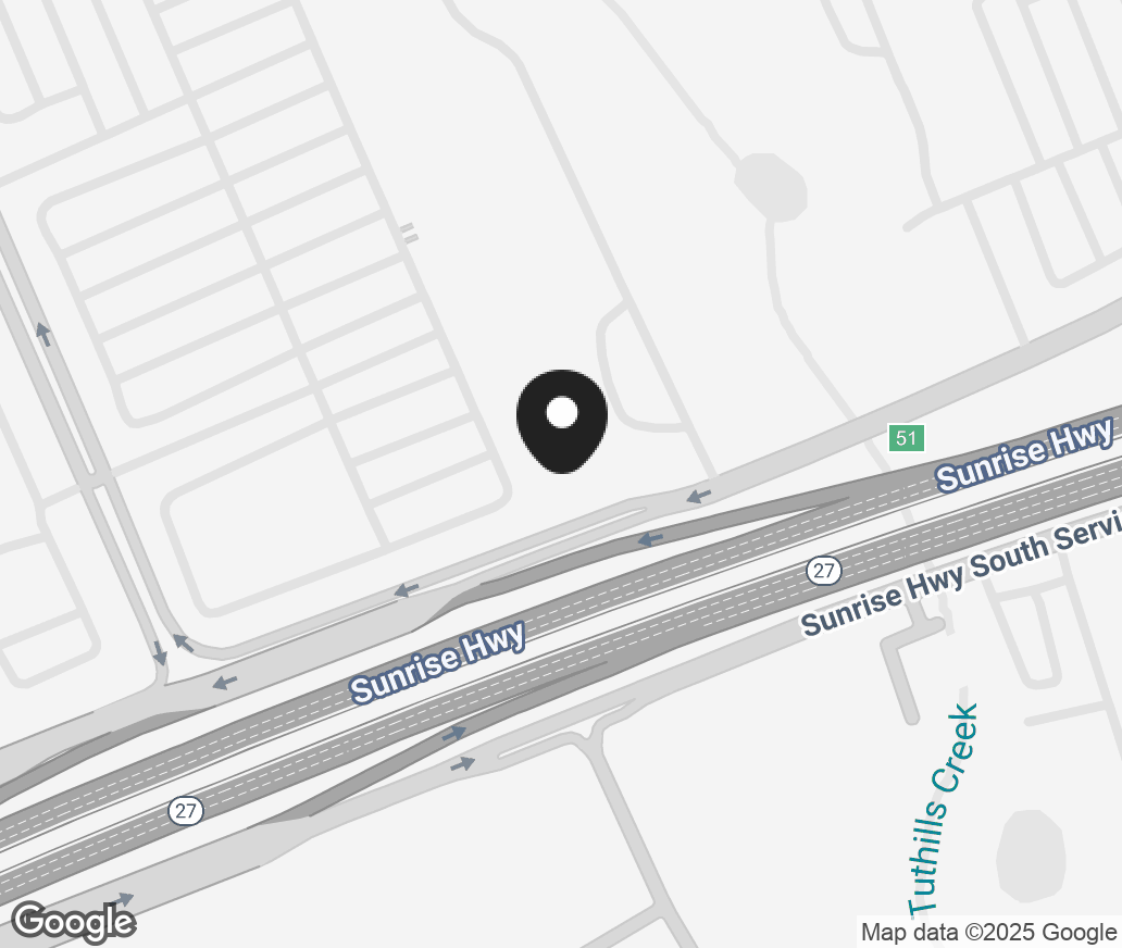 Google Map of 499 Sunrise Highway W, Patchogue NY 11772