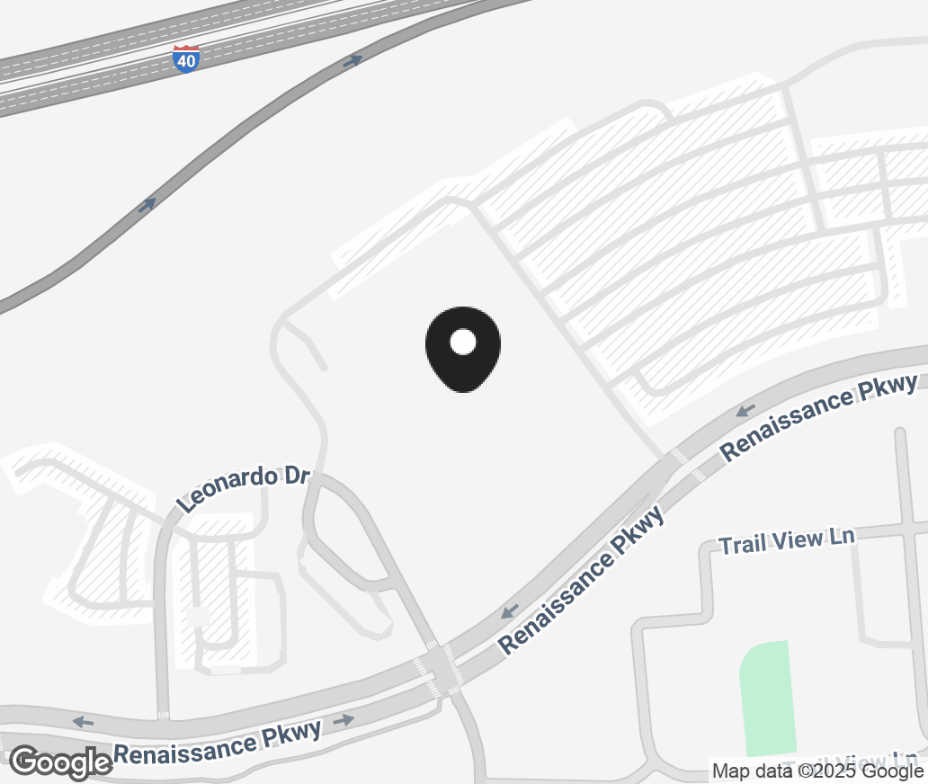 Google Map of 8210 Renaissance Pkwy, Durham NC 27713