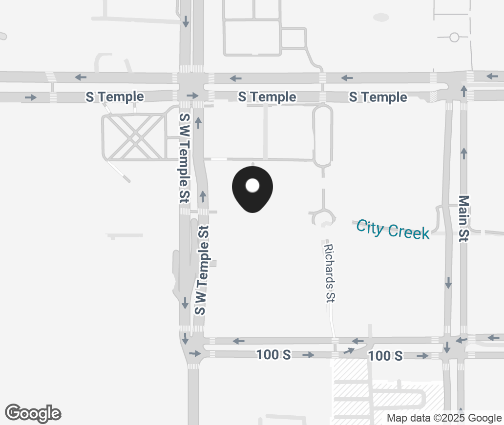 Google Map of 55 Sw Temple, Salt Lake City UT 84101