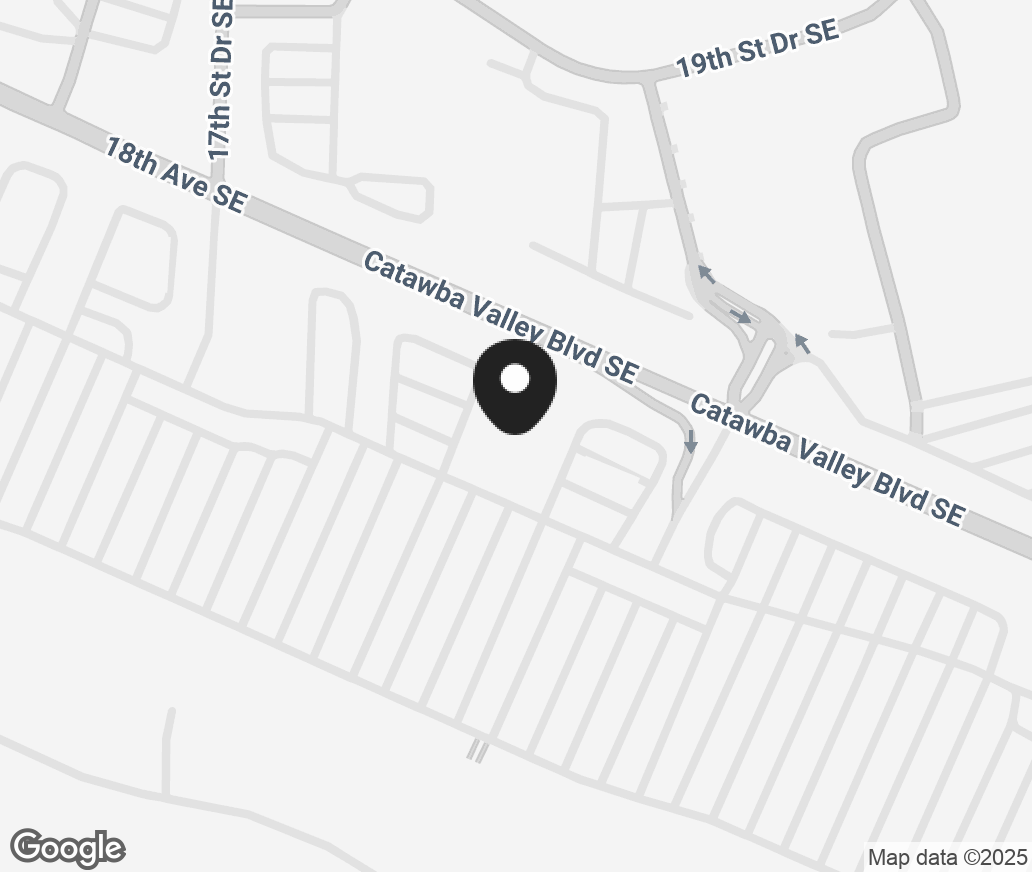 Google Map of 1844 Catawaba Valley Blvd. Se, Hickory NC 28602