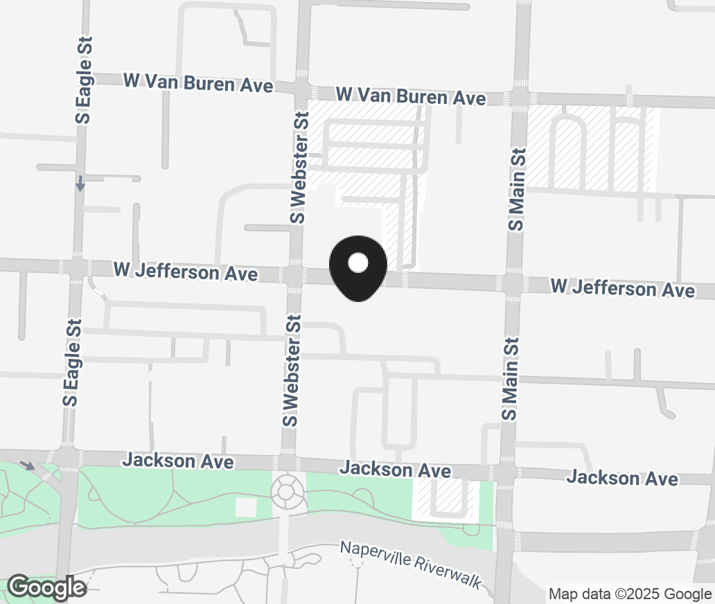 Google Map of 132 W. Jefferson Ave, Naperville IL 60540