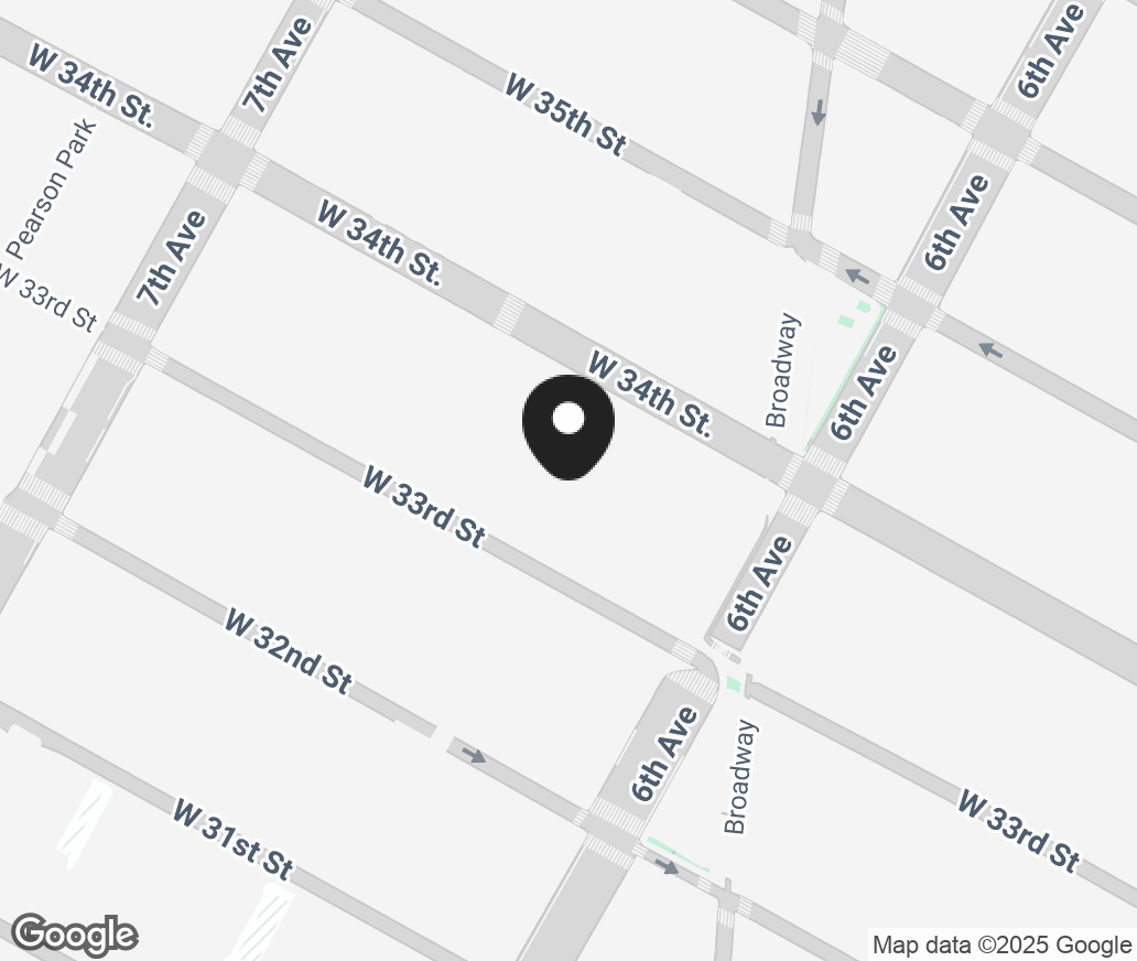 Google Map of 112 West 34Th Street, New York NY 10001