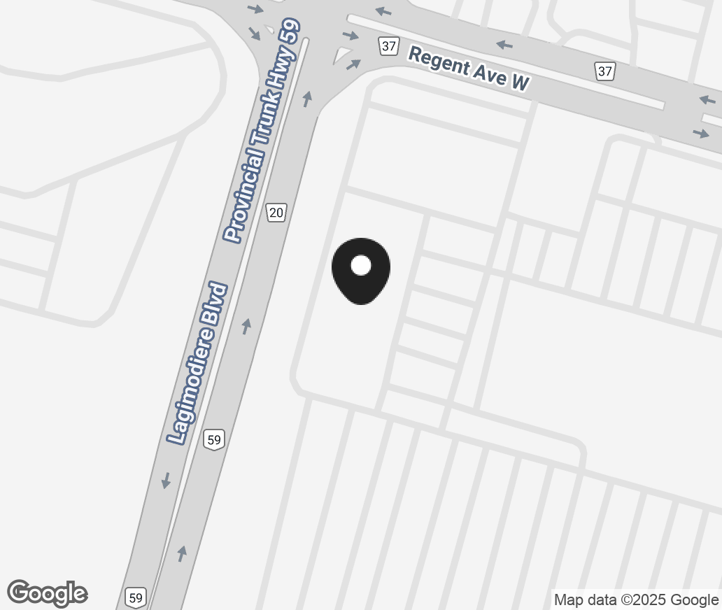 Google Map of 1592 Regent Avenue Unit 5, Winnipeg MB R2C3B4