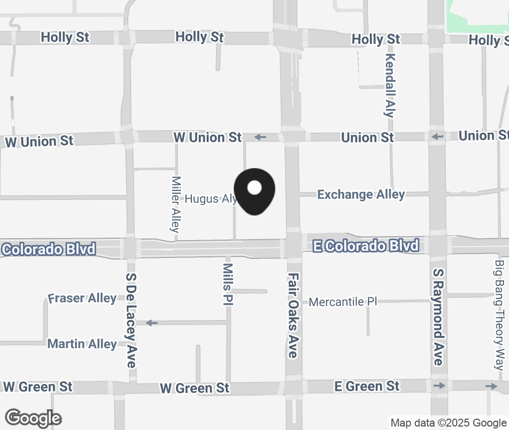 Google Map of 13 W. Colorado Boulevard, Pasadena CA 91105