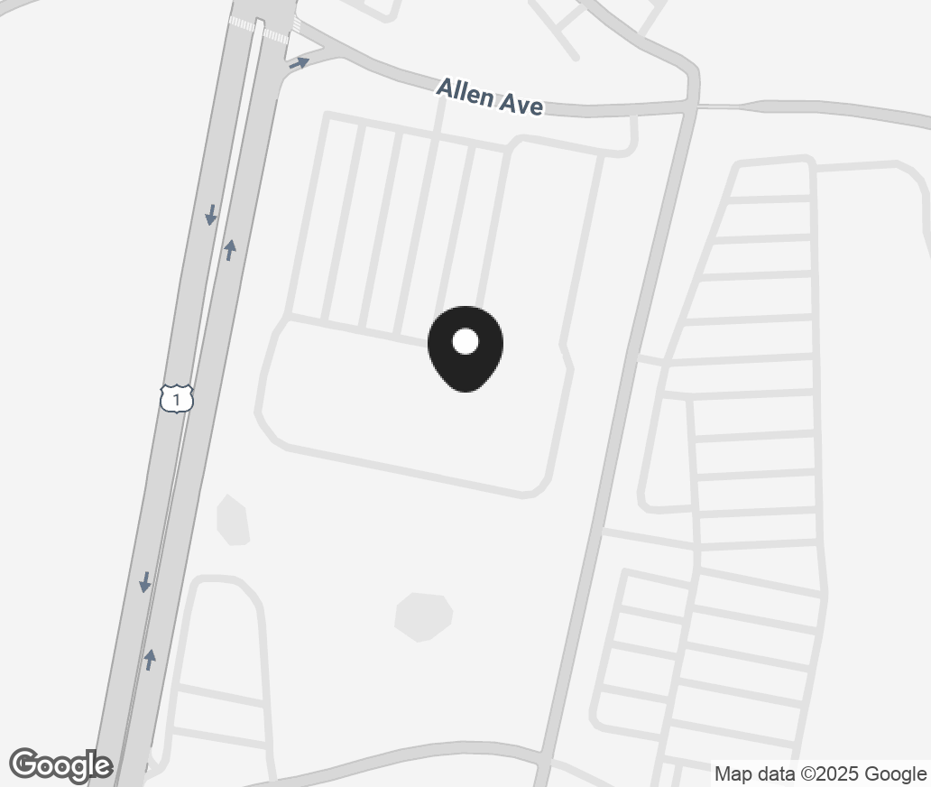Google Map of 1250 S Washington Street, North Attleboro MA 02760