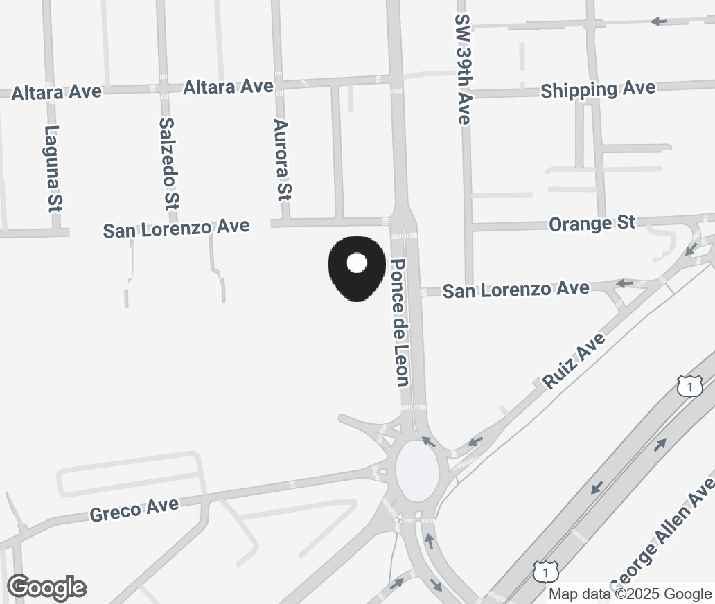 Google Map of 4310 Ponce de Leon Boulevard, Coral Gables FL 33146