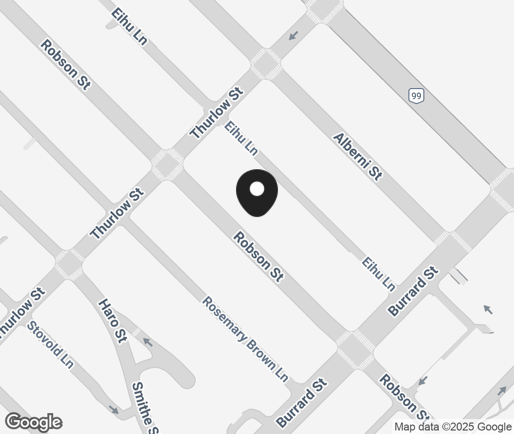 Google Map of 1045 Robson Street, Vancouver BC V6Z2V7