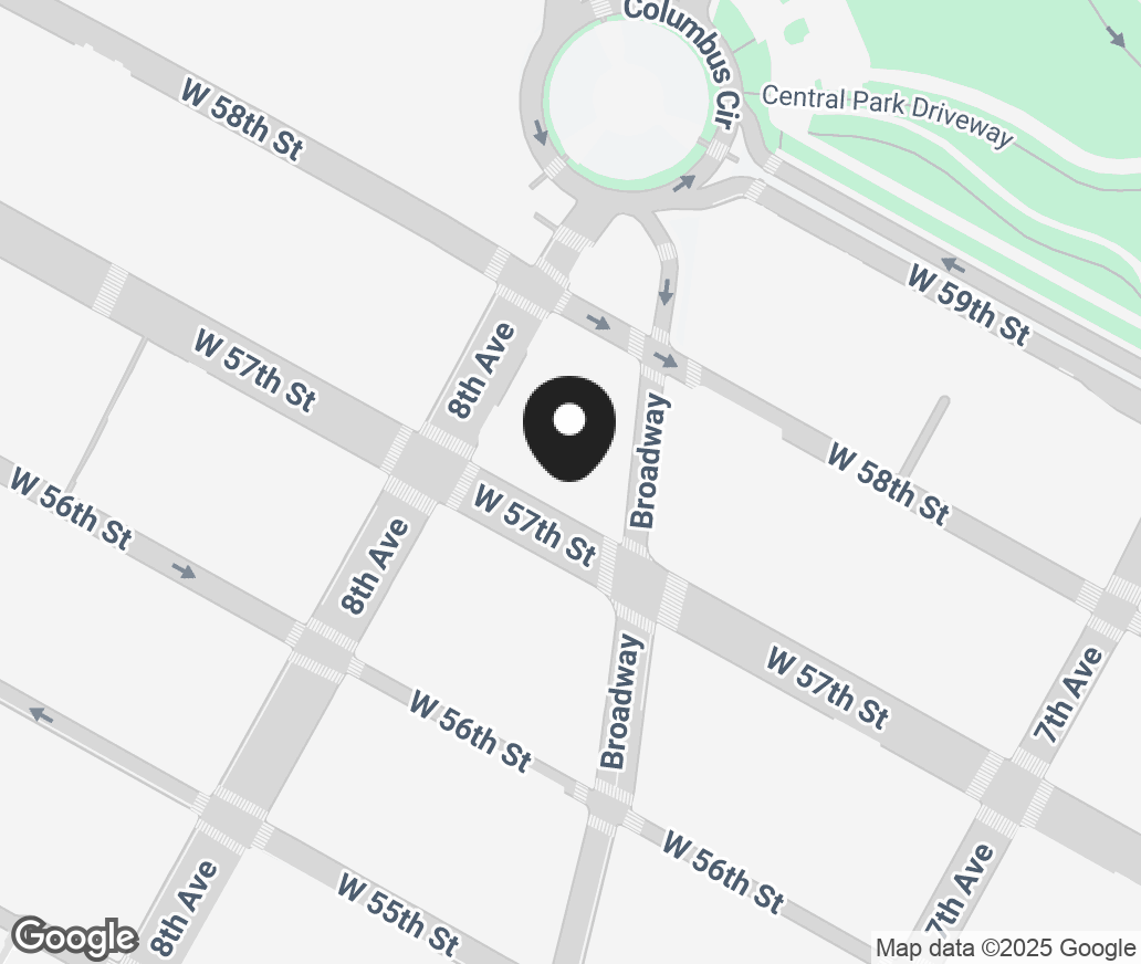 Google Map of 235 W 57Th Street, New York NY 10019