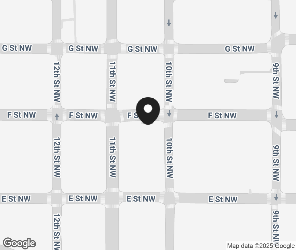 Google Map of 1000 F Street Nw, Washington DC 20004
