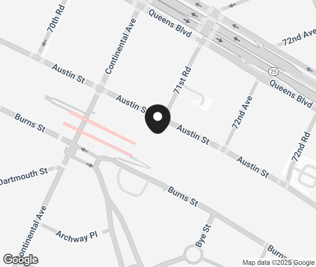 Google Map of 7130 Austin St, Queens NY 11375