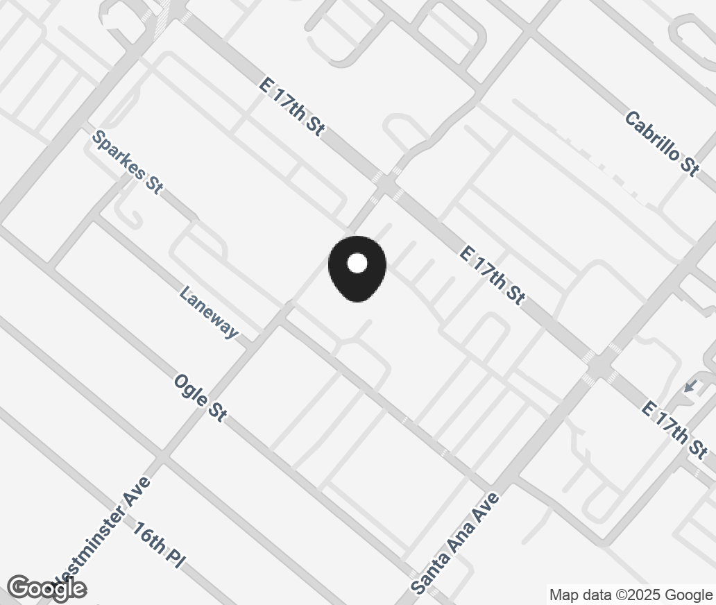 Google Map of 257 E 17Th Street, Costa Mesa CA 92627