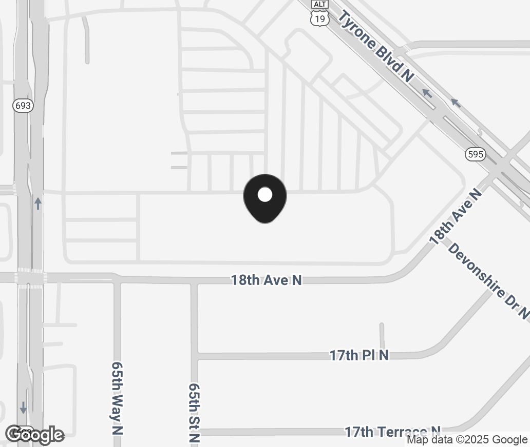 Google Map of 2030 Tyrone Blvd N, St Petersburg FL 33710
