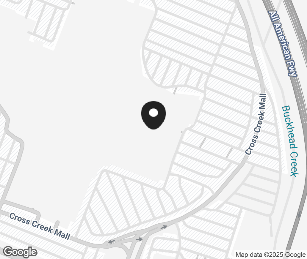 Google Map of 200 Cross Creek Mall, Fayetteville NC 28303