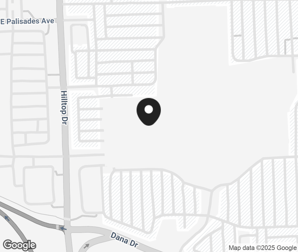 Google Map of 1291 Hilltop Dr, Redding CA 96003