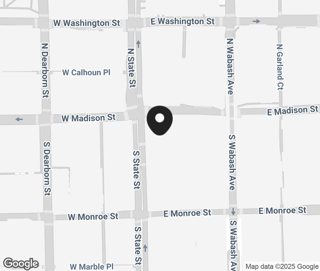 Google Map of 1 S State St, Chicago IL 60603