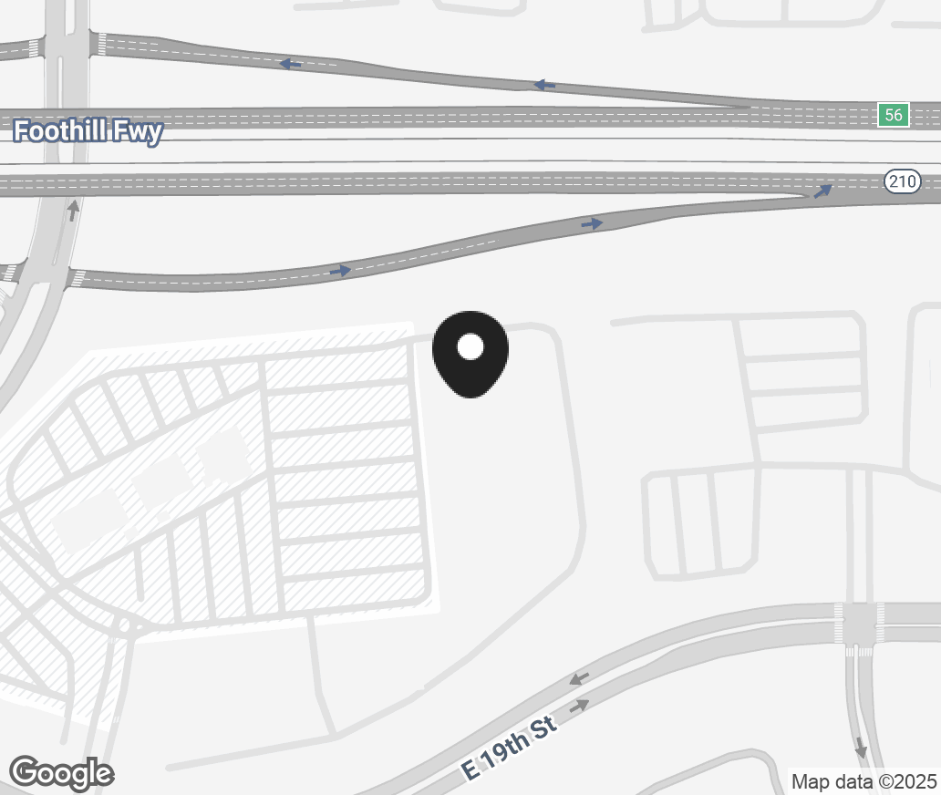 Google Map of 1301 E 19Th Street, Upland CA 91784