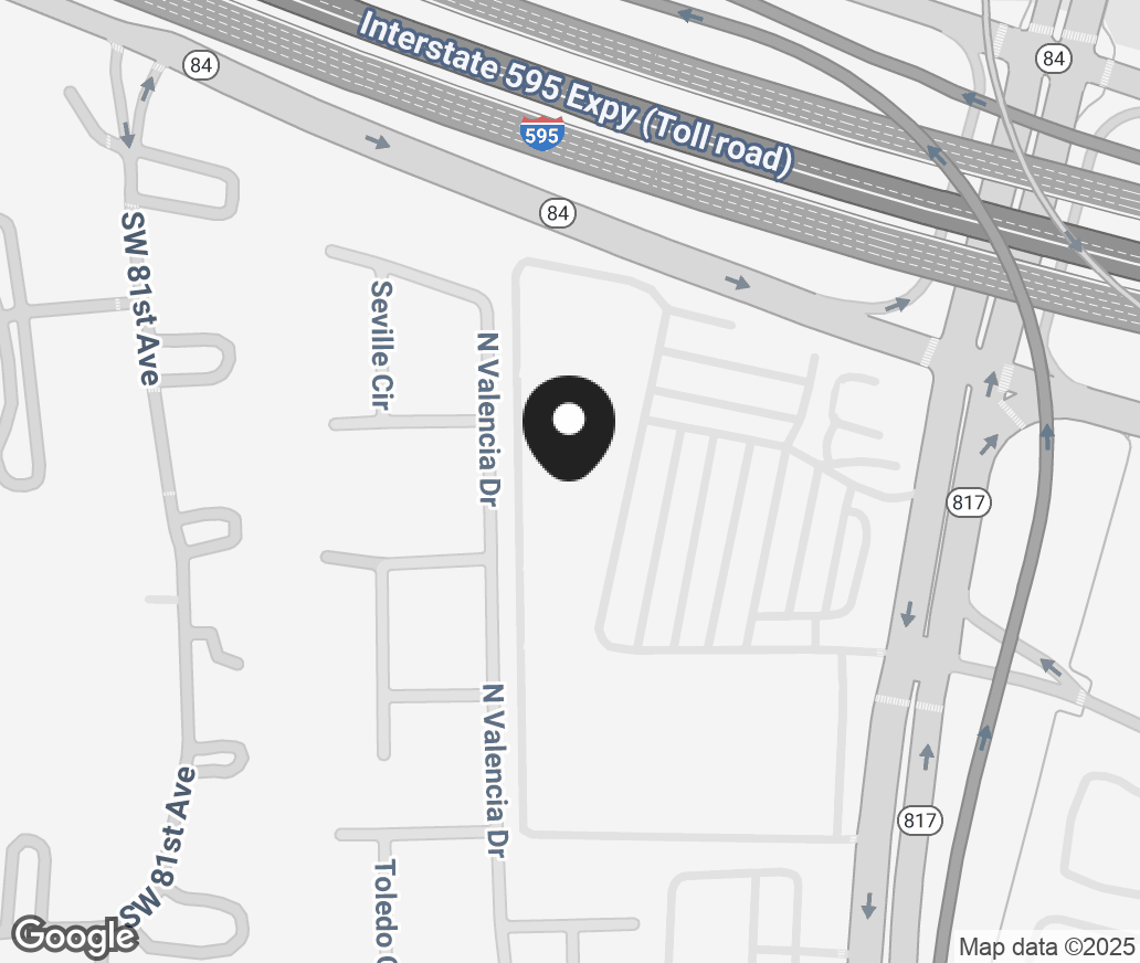 Google Map of 1809 S. University Drive, Davie FL 33324