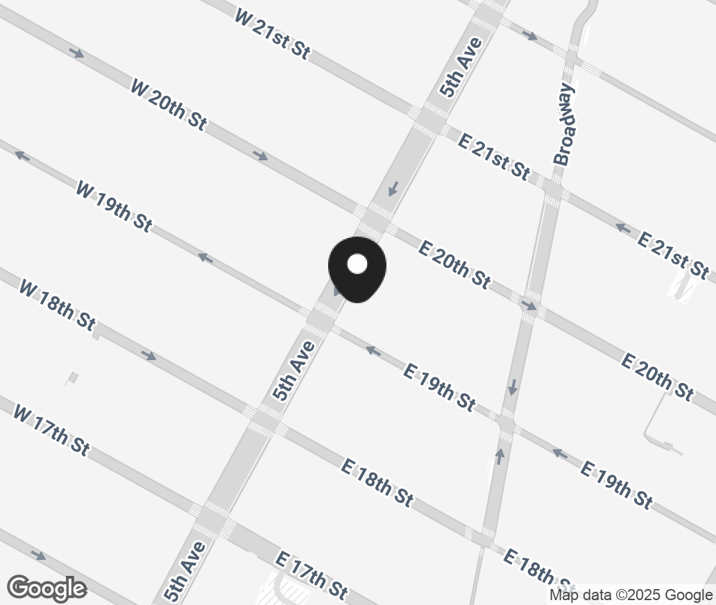 Google Map of 119 Fifth Avenue, New York NY 10003