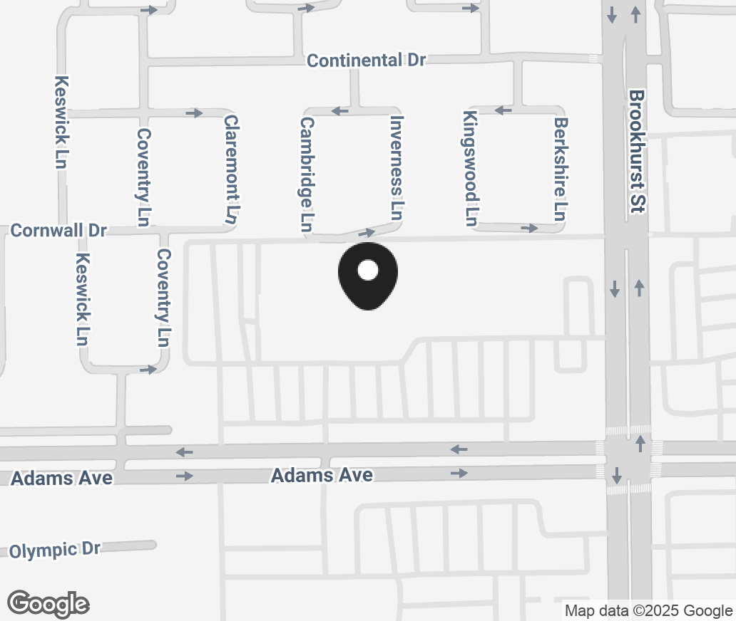 Google Map of 9811 Adams Ave., Huntington Beach CA 92646