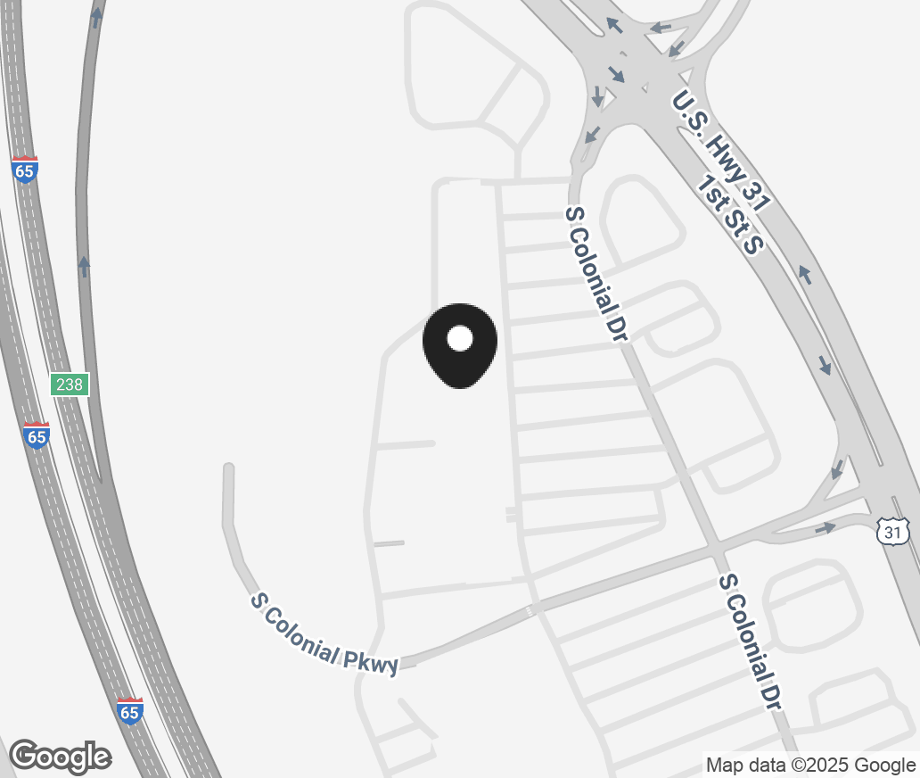 Google Map of 100 S Colonial Drive, Alabaster AL 35007