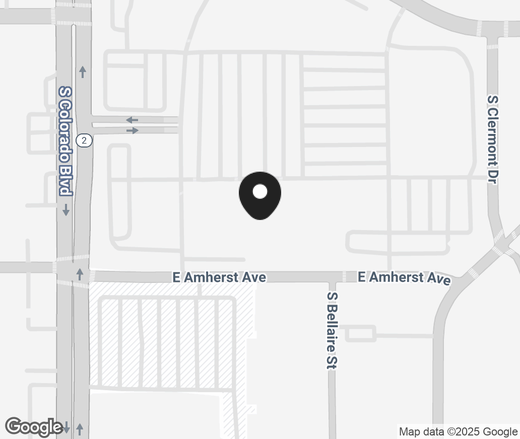 Google Map of 2780 S Colorado Blvd, Denver CO 80222