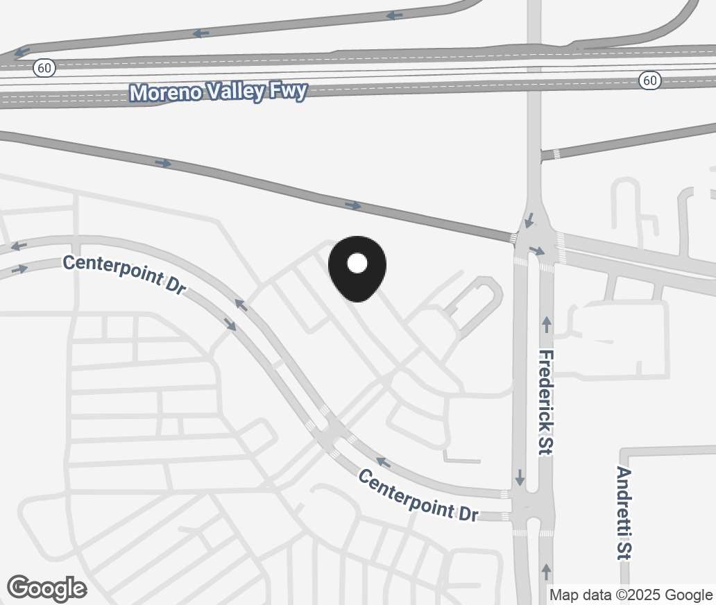 Google Map of 12625 Frederick St, Moreno Valley CA 92553