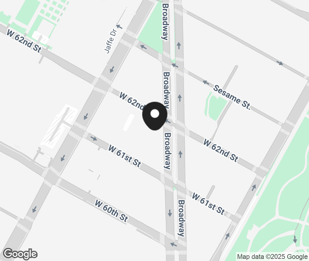 Google Map of 1863 Broadway, New York NY 10023