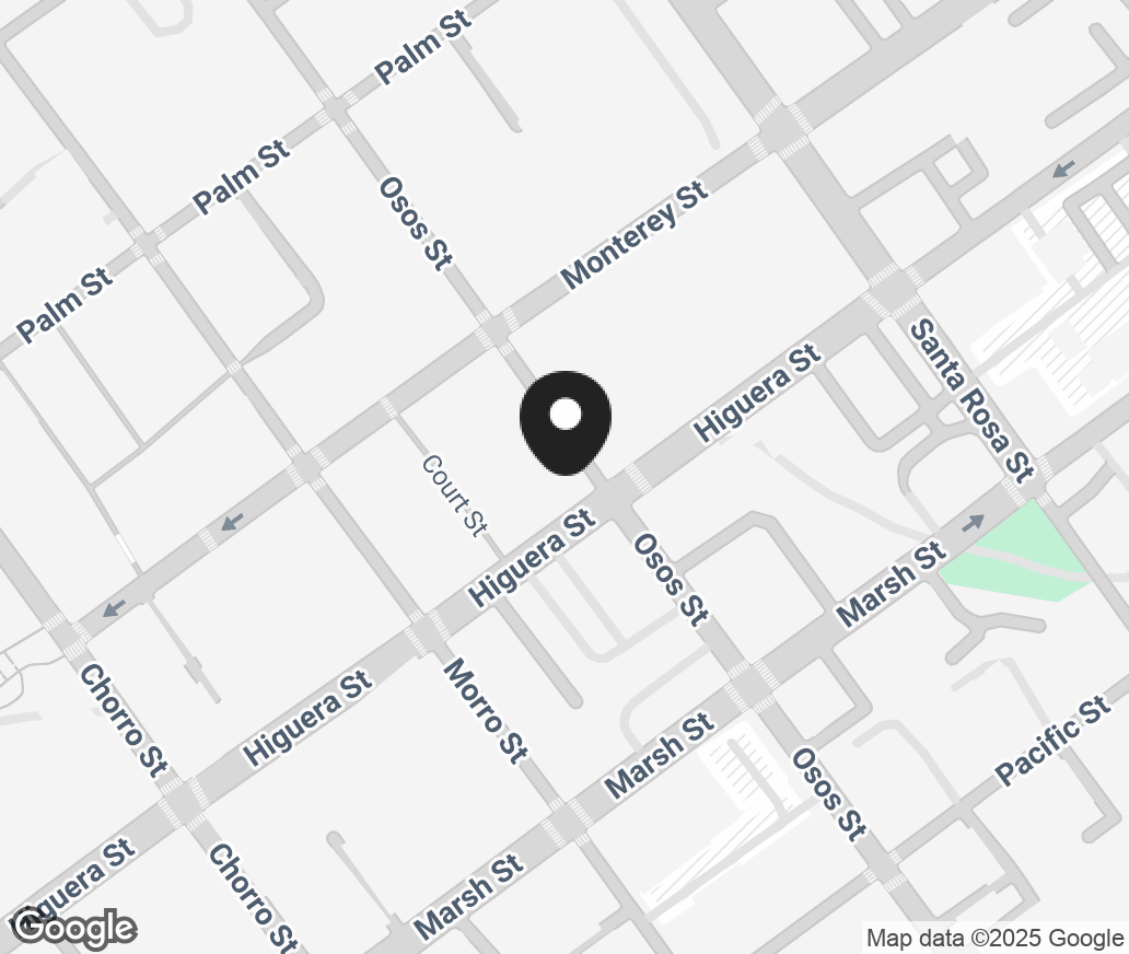 Google Map of 1090 Court Street Suite 205, San Luis Obispo CA 93401